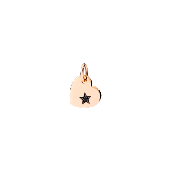 Charm Dodo Cuore in Oro rosa Diamante Black 0.03 Ct DMB7037_HEARL_DBK9R - DMB7037_HEARL_DBK9R